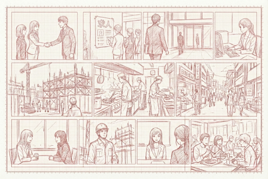 採用漫画ストーリーボード - 企業の魅力を漫画で伝える